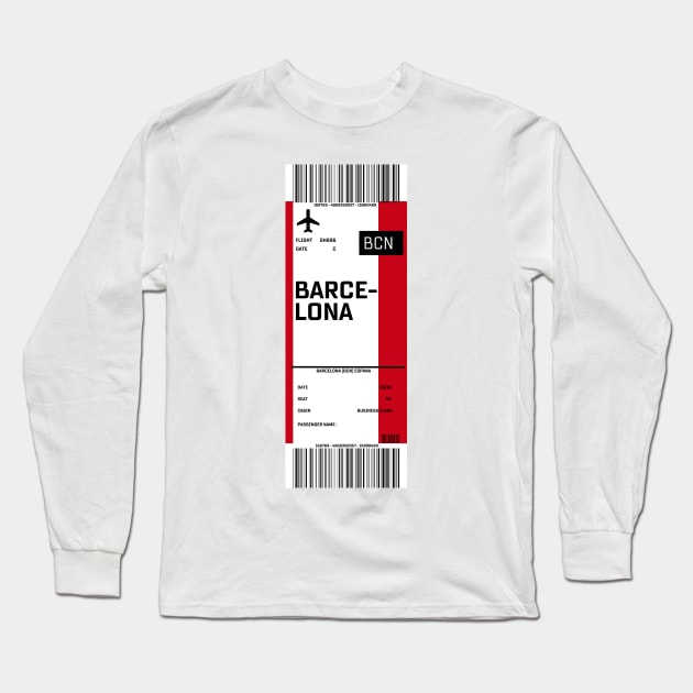 Boarding pass for Barcelona Long Sleeve T-Shirt by ghjura